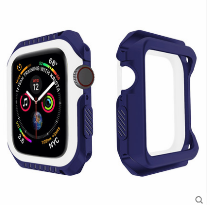 Apple Watch Series 1 Etui / Cover Beskyttelse Silikone Anti-fald Ramme Blå