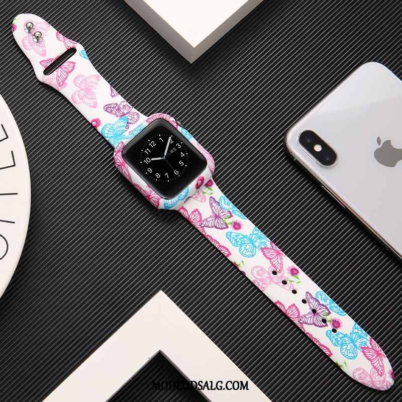 Apple Watch Series 1 Etui Silikone Tryk Sort Trendy Beskyttelse