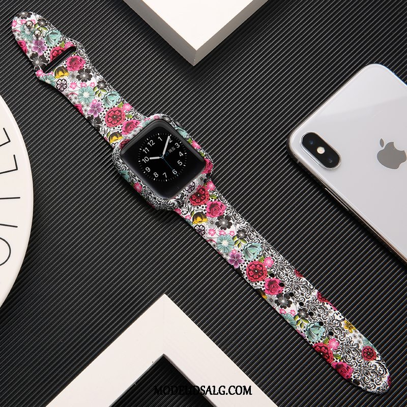 Apple Watch Series 1 Etui Silikone Tryk Sort Trendy Beskyttelse