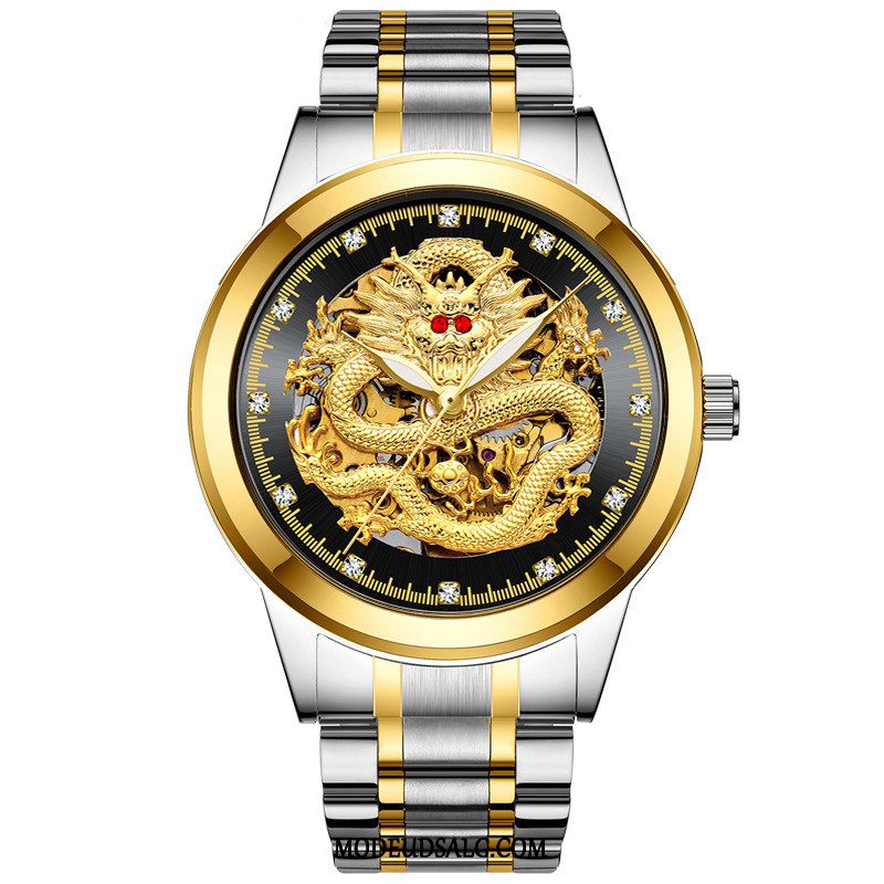 Armbåndsure Herre Dragon Automatisk Strass Relief Ur