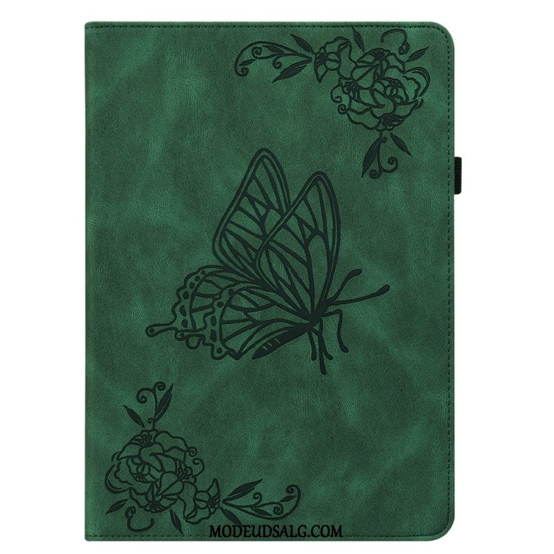 Case Samsung Galaxy Tab S9 Telefon Etui Sommerfugle Og Blomster