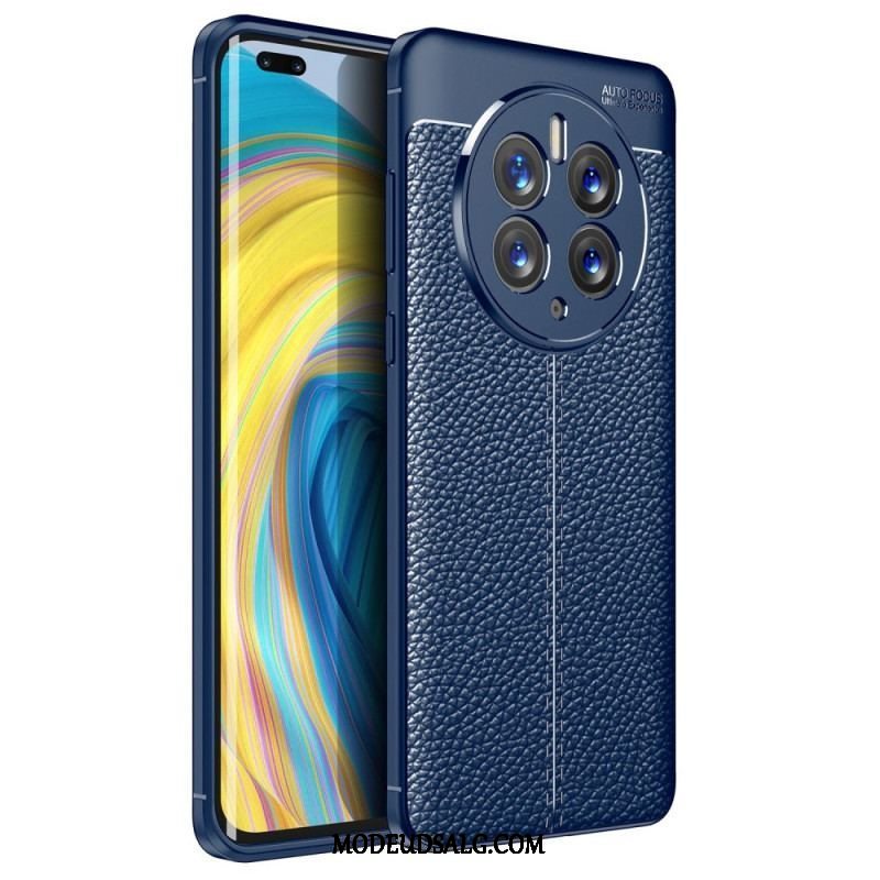 Cover Huawei Mate 50 Pro Dobbelt Linje Litchi Læder Effekt