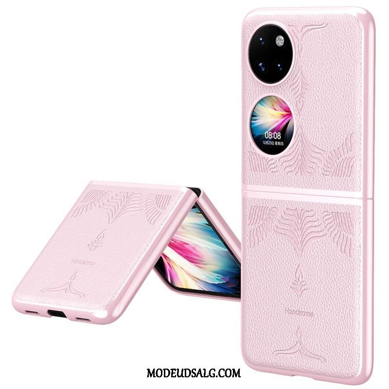 Cover Huawei P50 Pocket Retro Blomster Imiteret Læder