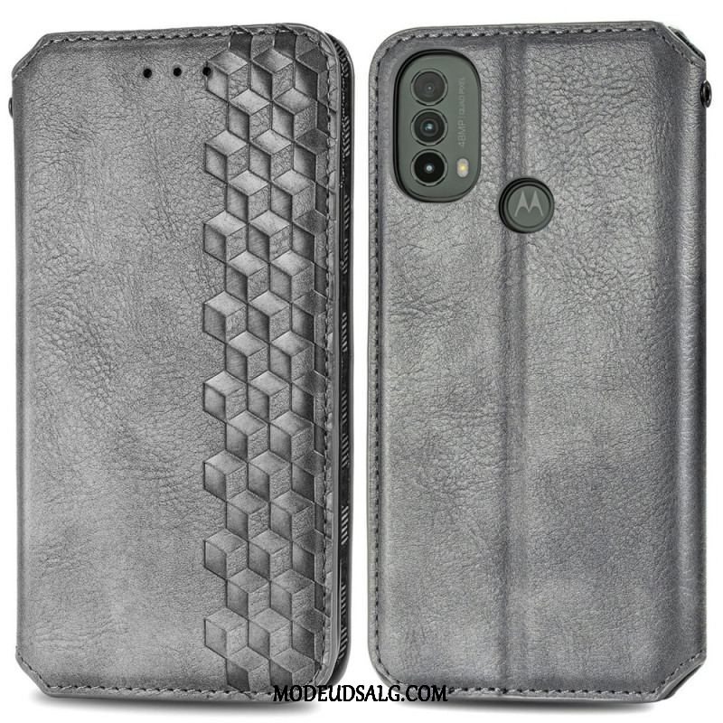 Cover Moto E40 / E30 / E20 Flip Cover Diamanttekstur I Lædereffekt