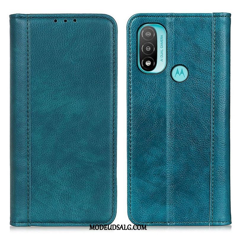 Cover Moto E40 / E30 / E20 Flip Cover Elegance Split Litchi Læder