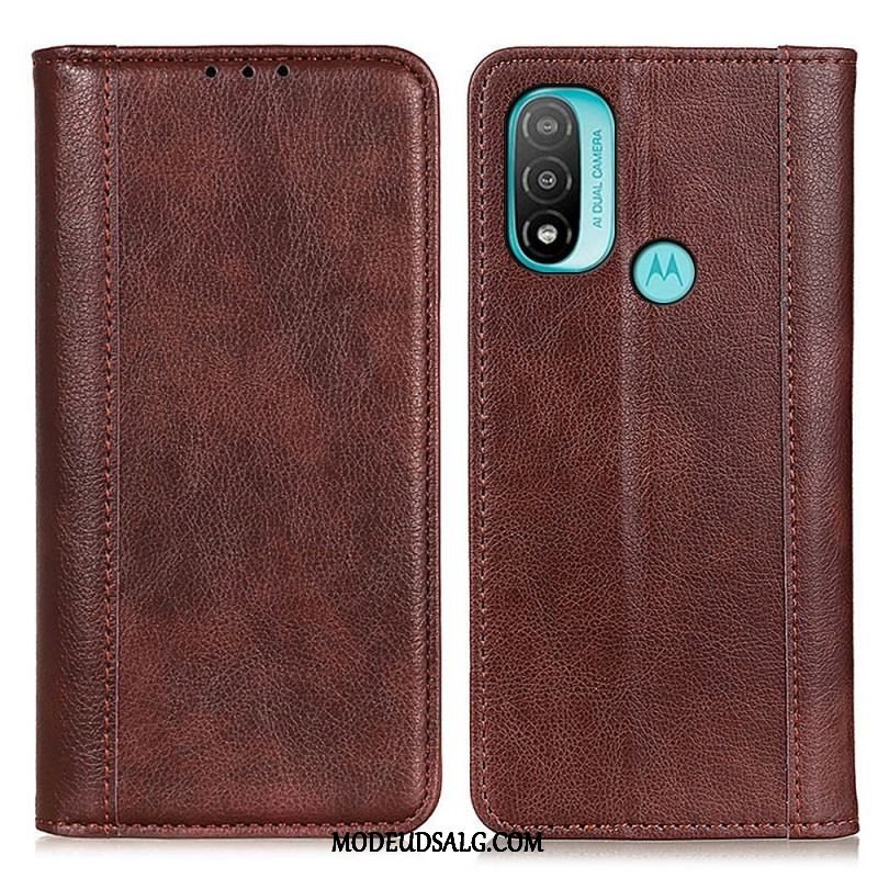 Cover Moto E40 / E30 / E20 Flip Cover Elegance Split Litchi Læder