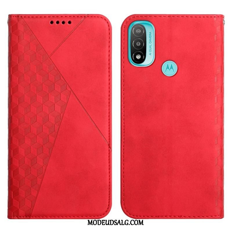 Cover Moto E40 / E30 / E20 Flip Cover Geo Lædereffekt