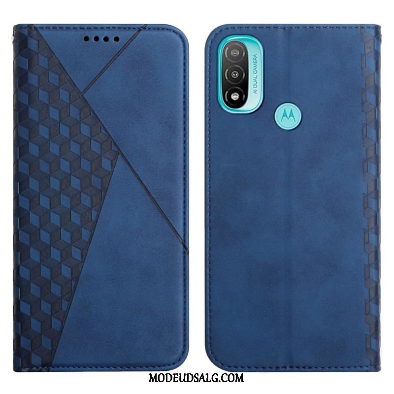 Cover Moto E40 / E30 / E20 Flip Cover Geo Lædereffekt