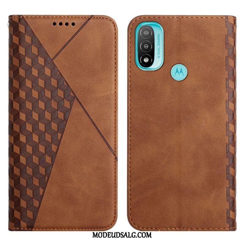 Cover Moto E40 / E30 / E20 Flip Cover Geo Lædereffekt