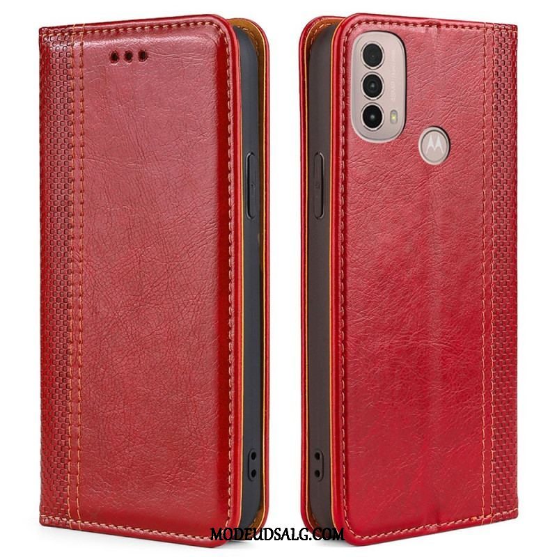 Cover Moto E40 / E30 / E20 Flip Cover Litchi Split Lædersøm