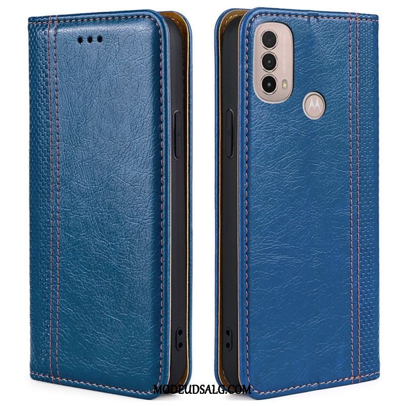 Cover Moto E40 / E30 / E20 Flip Cover Litchi Split Lædersøm