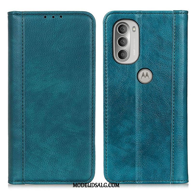 Cover Moto G51 5G Flip Cover Elegance Split Litchi Læder