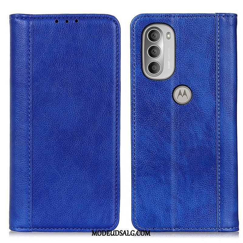 Cover Moto G51 5G Flip Cover Elegance Split Litchi Læder