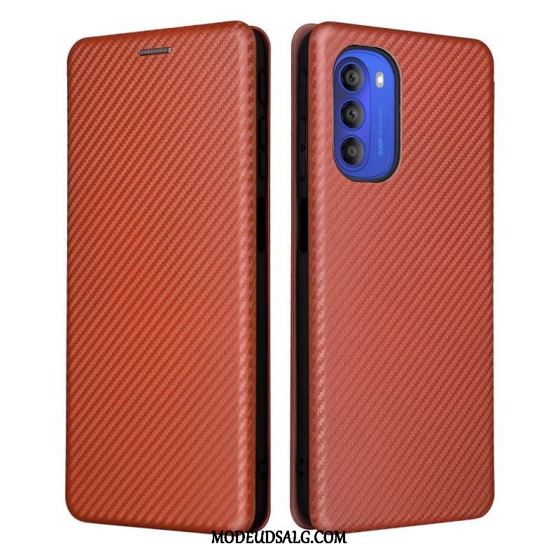 Cover Moto G51 5G Flip Cover Farvet Carbon Silikone