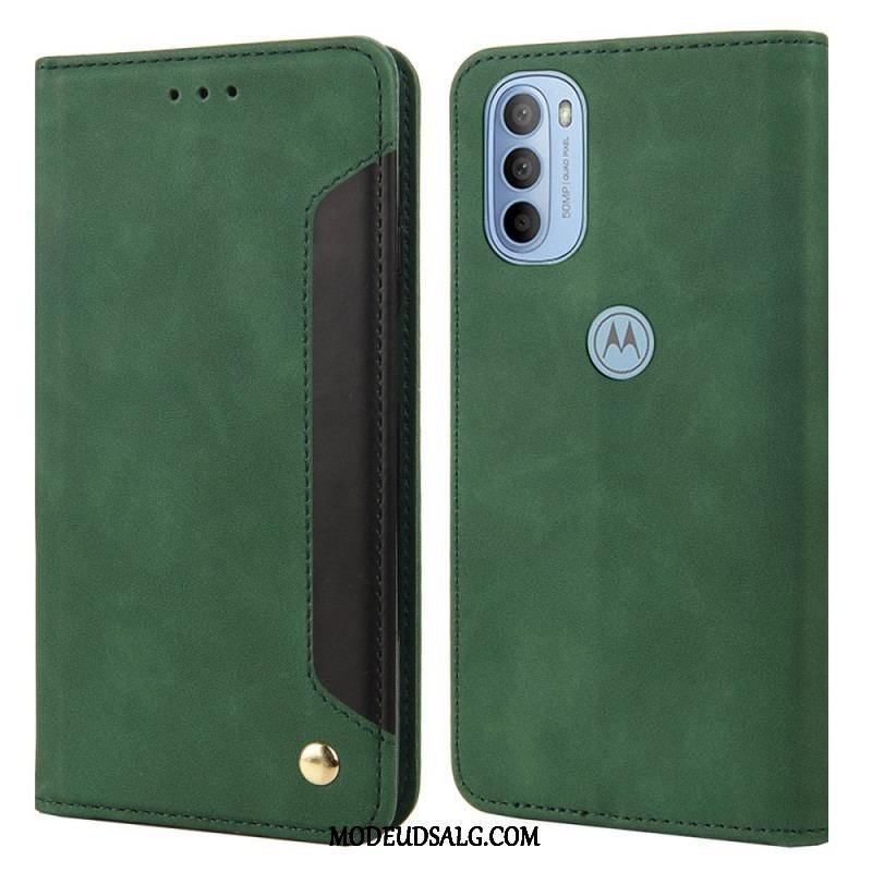 Cover Moto G51 5G Flip Cover Tofarvet Business Lædereffekt