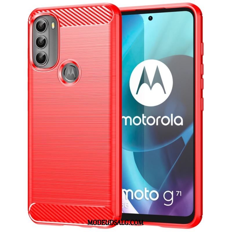 Cover Moto G71 5G Børstet Kulfiber