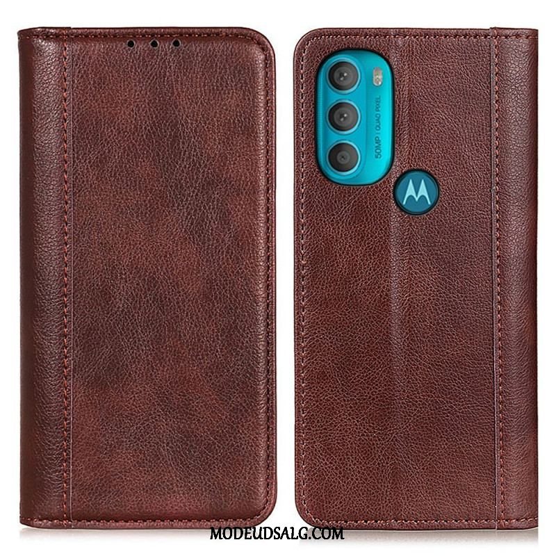 Cover Moto G71 5G Flip Cover Elegance Split Litchi Læder