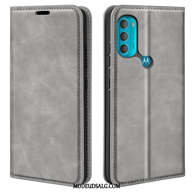 Cover Moto G71 5G Flip Cover Silkeblødt Lædereffekt