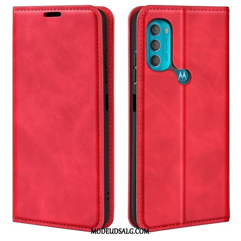 Cover Moto G71 5G Flip Cover Silkeblødt Lædereffekt