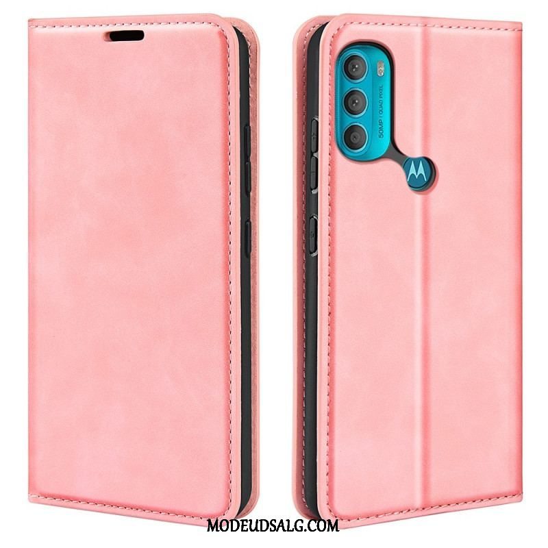 Cover Moto G71 5G Flip Cover Silkeblødt Lædereffekt