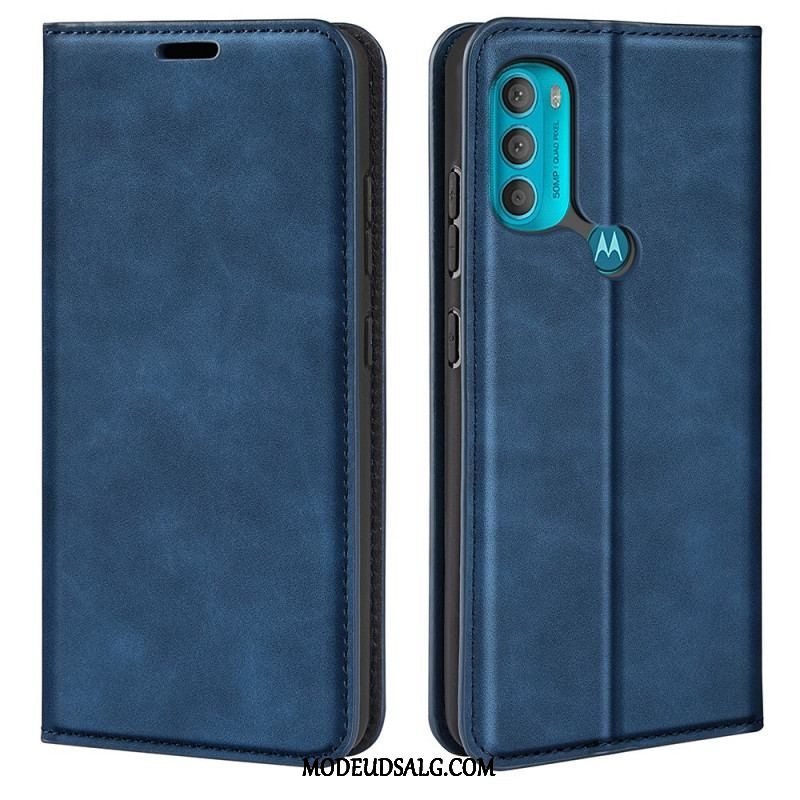 Cover Moto G71 5G Flip Cover Silkeblødt Lædereffekt