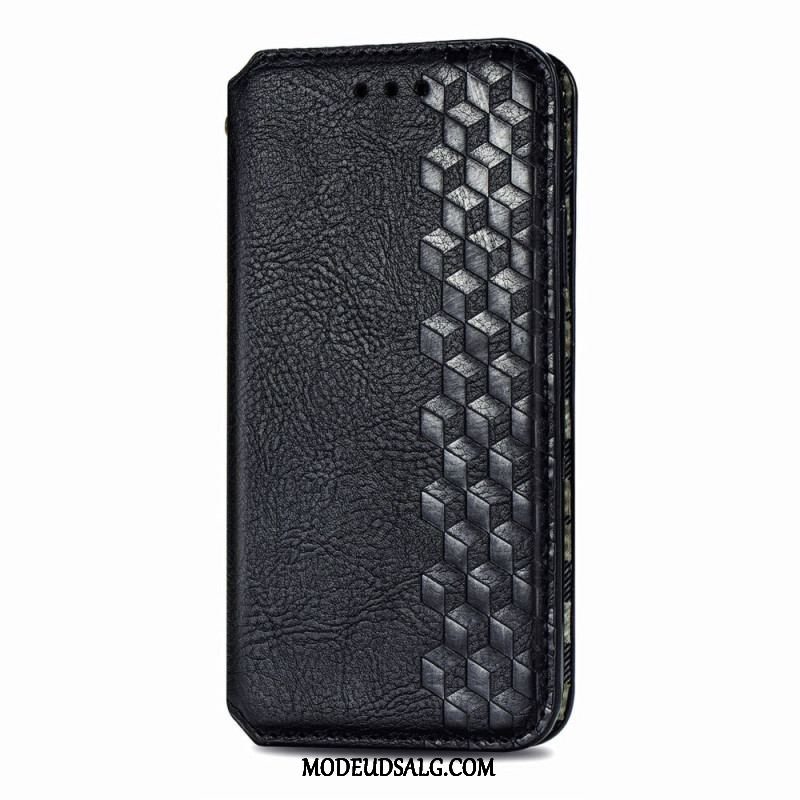 Cover Motorola Edge 20 Pro Flip Cover Diamanttekstur I Lædereffekt