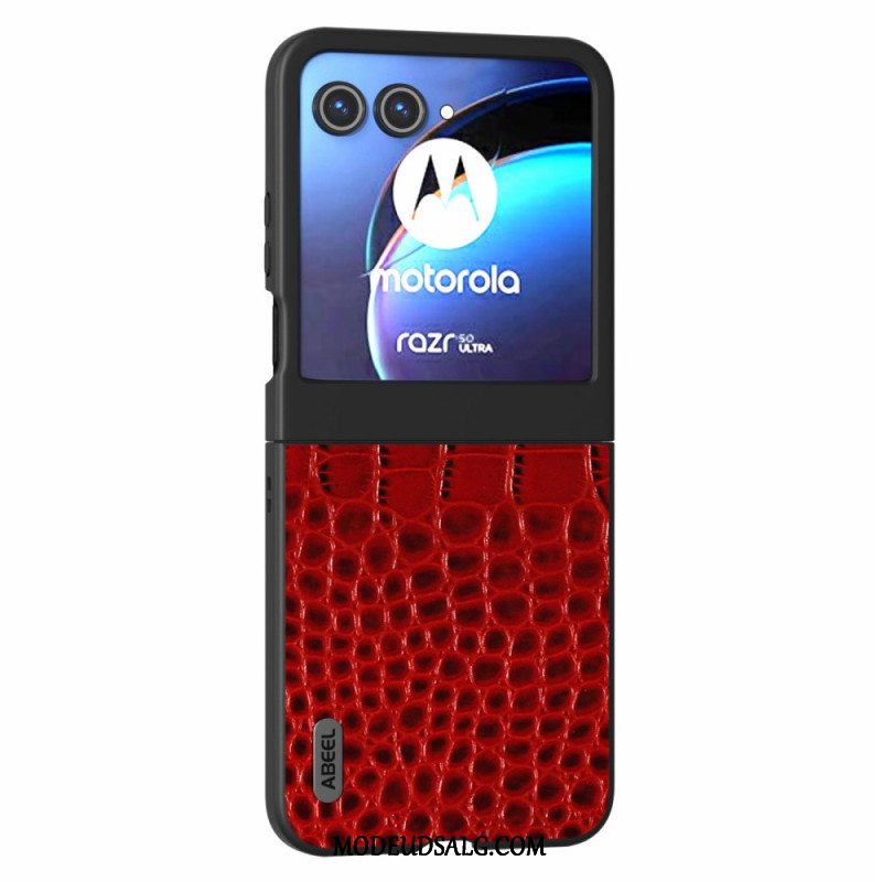 Cover Motorola Razr 50 Abeel Crocodile Style Læder