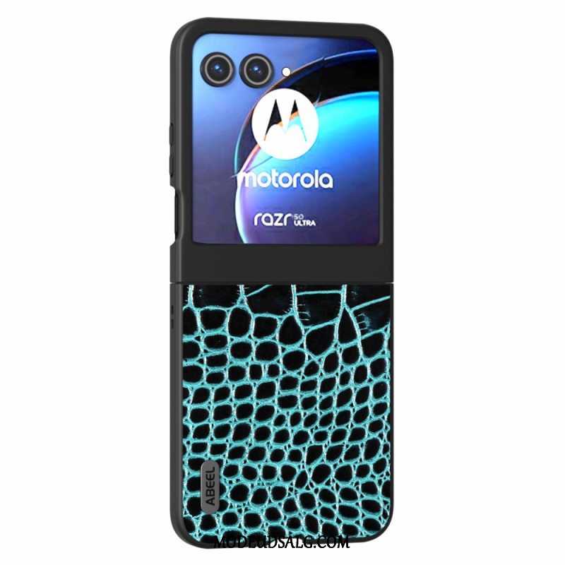 Cover Motorola Razr 50 Abeel Crocodile Style Læder