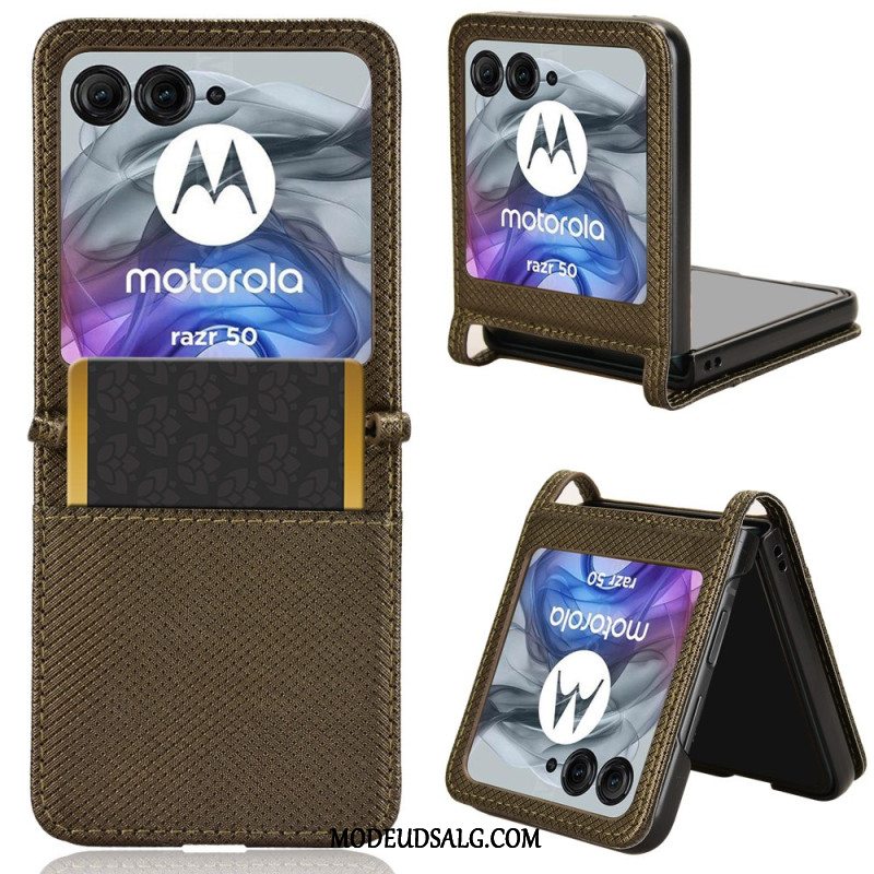 Cover Motorola Razr 50 Bi-texture Kortholder