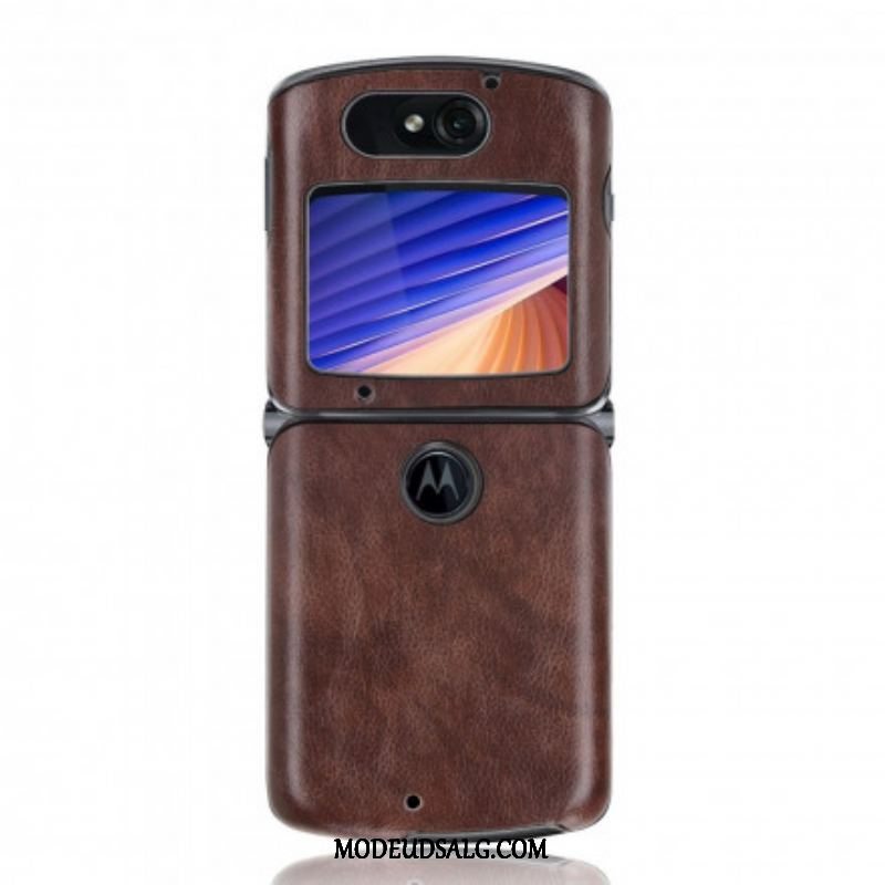 Cover Motorola Razr 5G Litchi Imiteret Læder