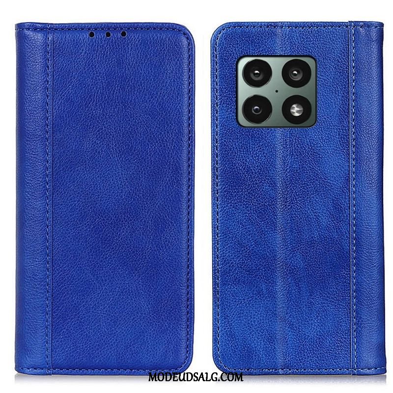 Cover OnePlus 10 Pro 5G Flip Cover Litchi Læder Farvet Version