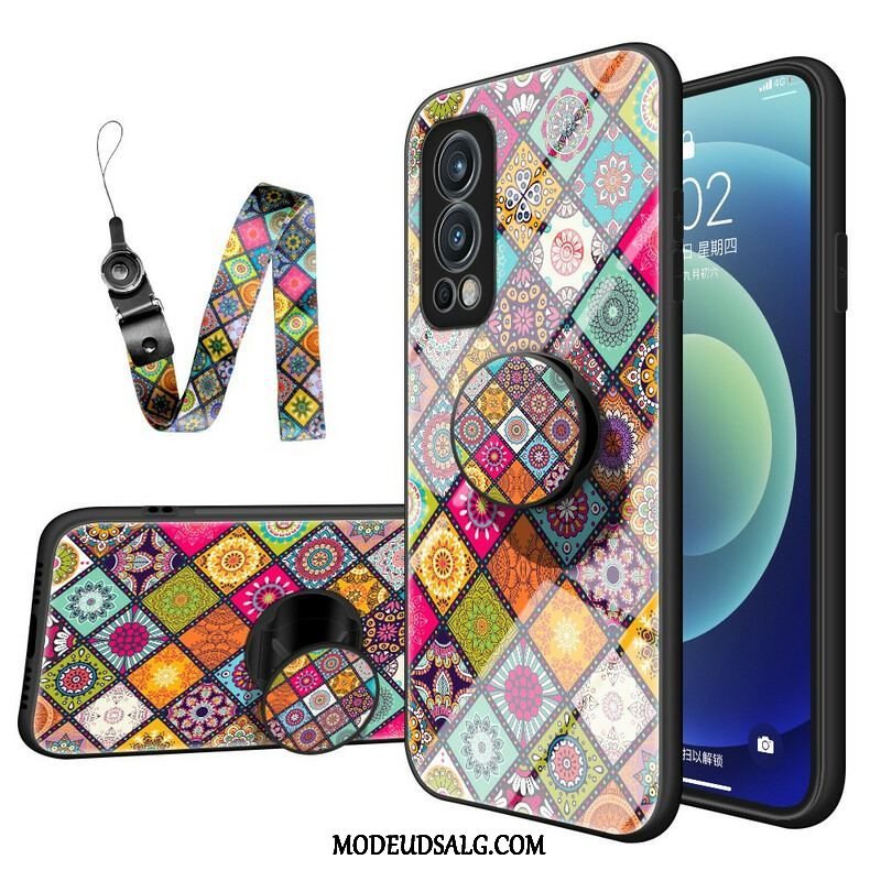 Cover OnePlus Nord 2 5G Patchwork Magnetisk Holder