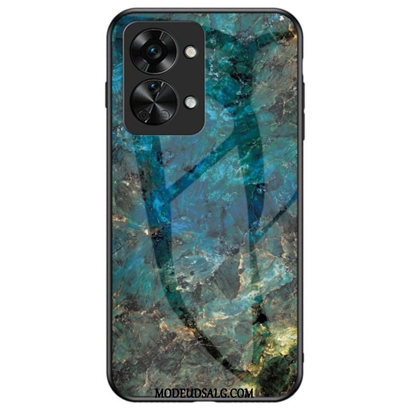 Cover OnePlus Nord 2T 5G Marmor Hærdet Glas