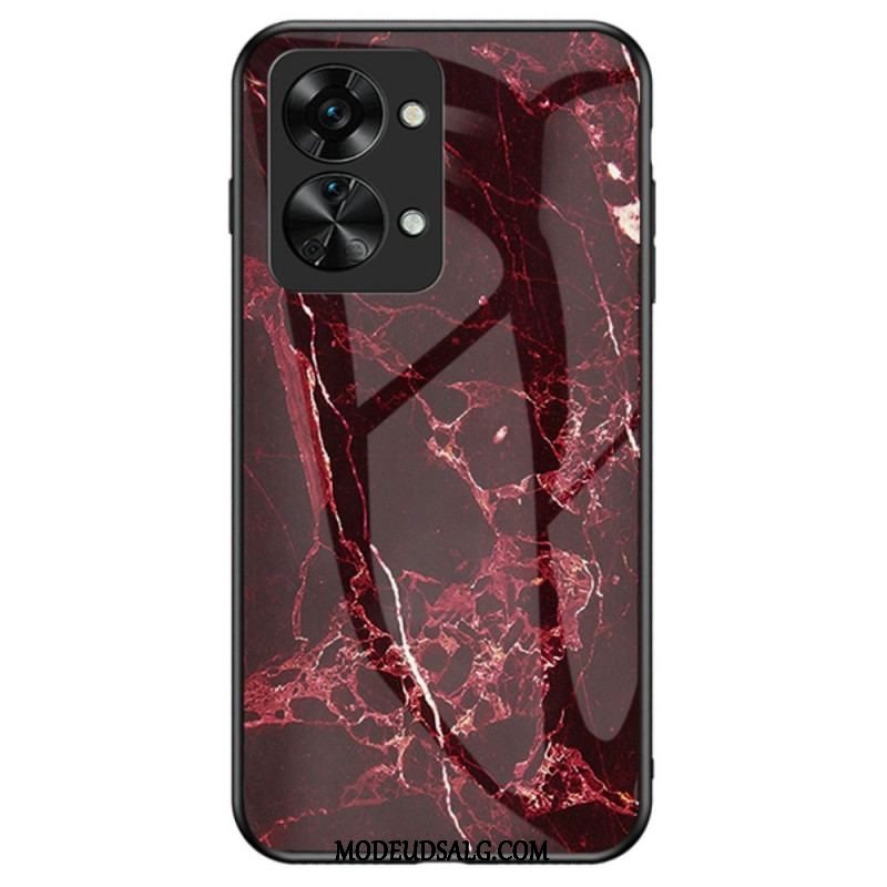 Cover OnePlus Nord 2T 5G Marmor Hærdet Glas