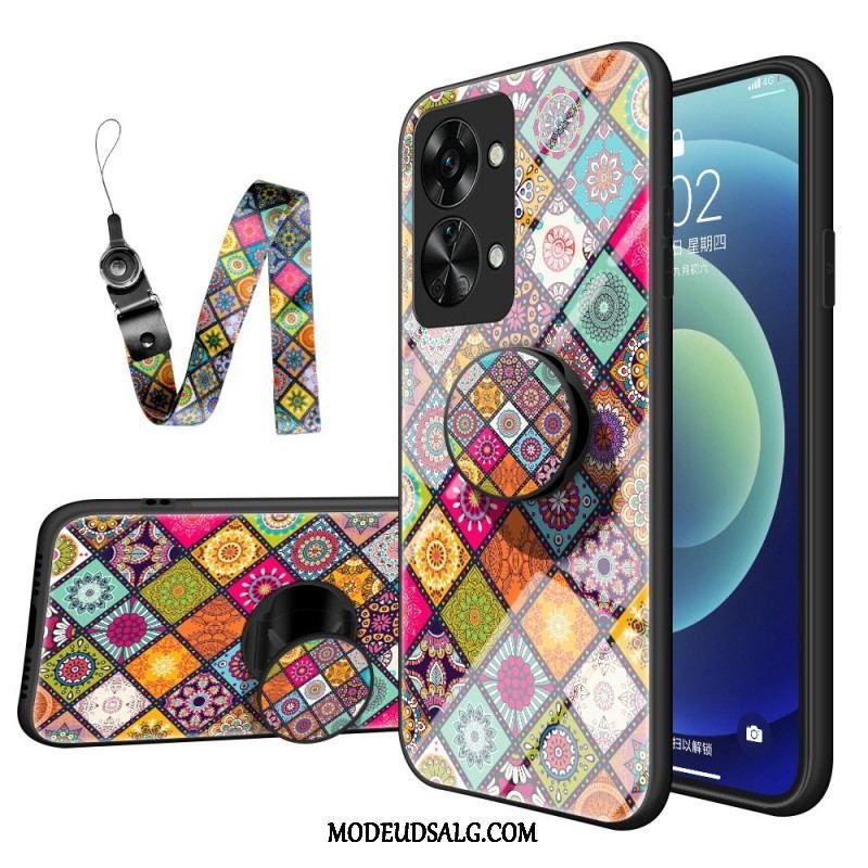 Cover OnePlus Nord 2T 5G Patchwork Magnetisk Holder