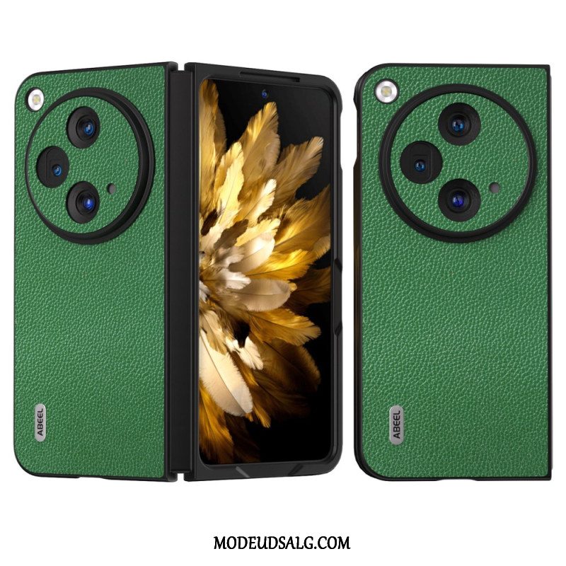 Cover Oneplus Open Telefon Etui Abeel Litchi Naturlæder