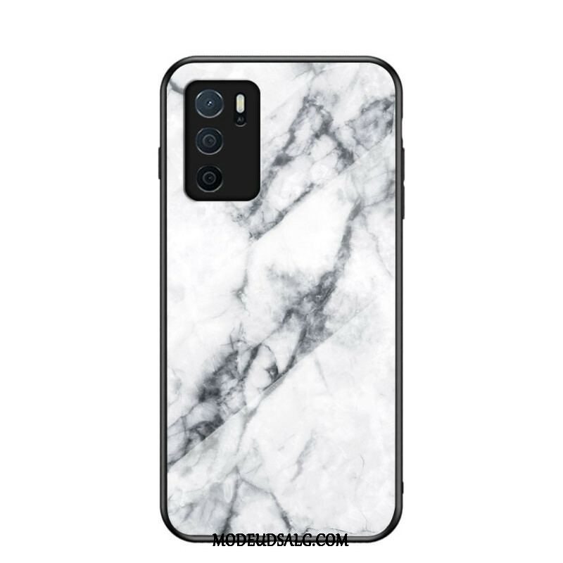 Cover Oppo A16 / A16s Marmorfarver Hærdet Glas