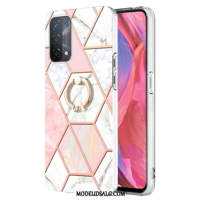 Cover Oppo A54 5G / A74 5G Marmor Med Ringstøtte