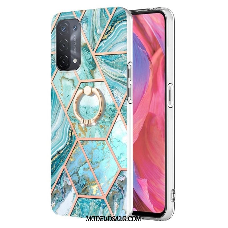 Cover Oppo A54 5G / A74 5G Marmor Med Ringstøtte