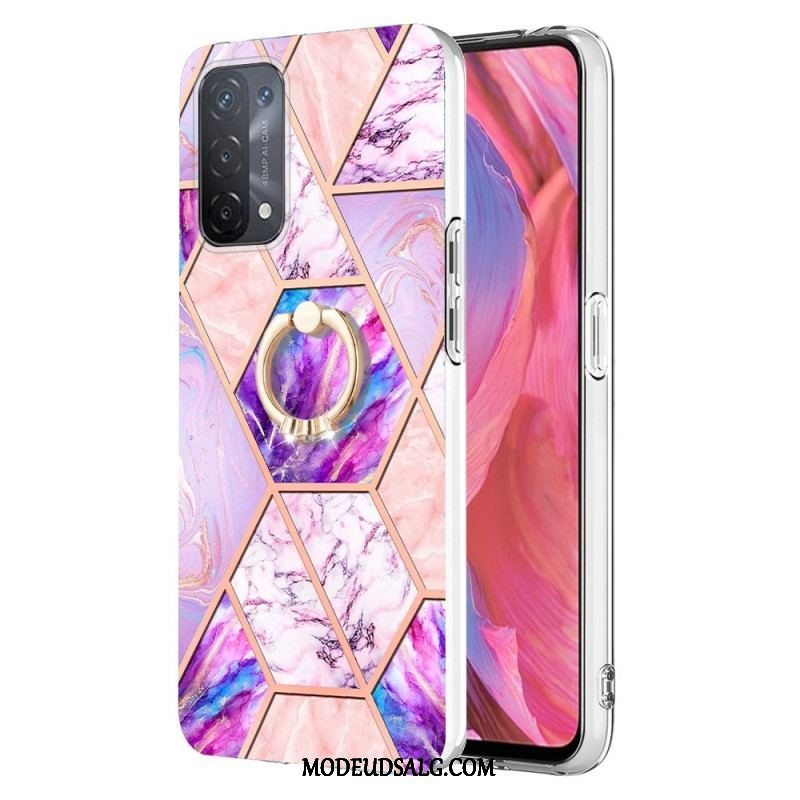 Cover Oppo A54 5G / A74 5G Marmor Med Ringstøtte