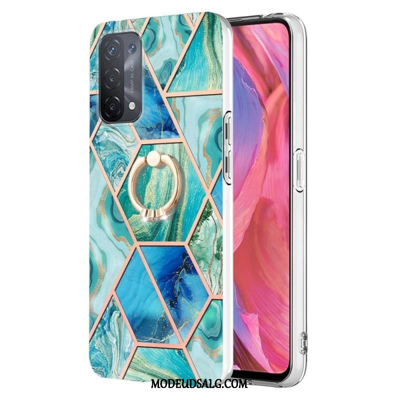 Cover Oppo A54 5G / A74 5G Marmor Med Ringstøtte