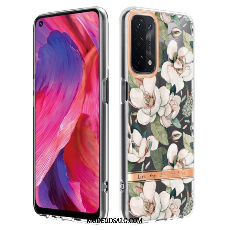 Cover Oppo A54 5G / A74 5G Sømløs Blomster