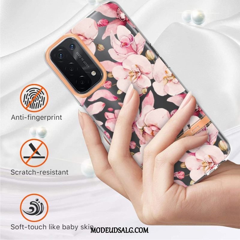 Cover Oppo A54 5G / A74 5G Sømløs Blomster