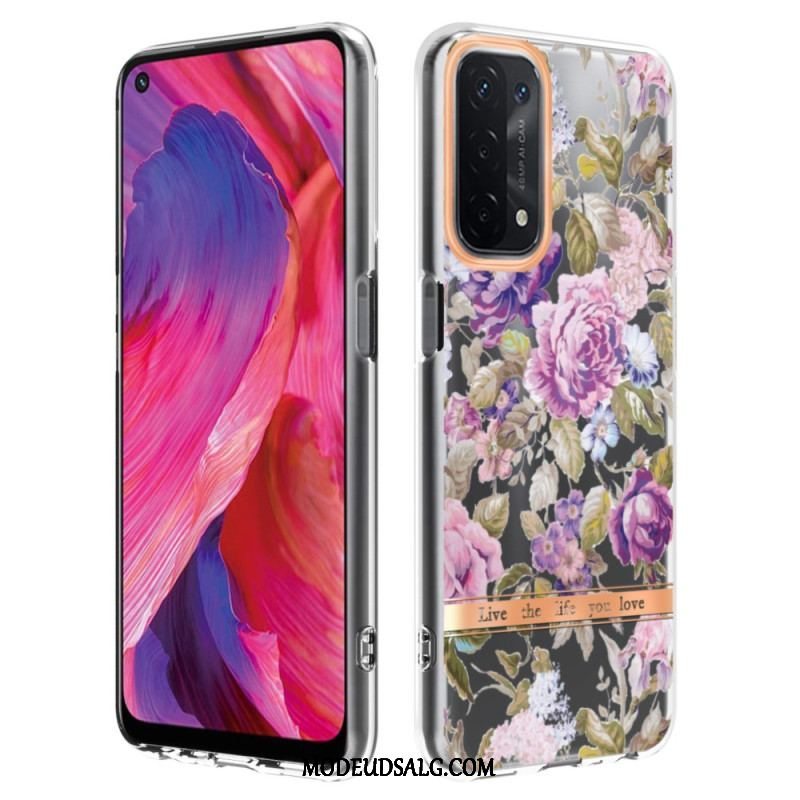 Cover Oppo A54 5G / A74 5G Sømløs Blomster