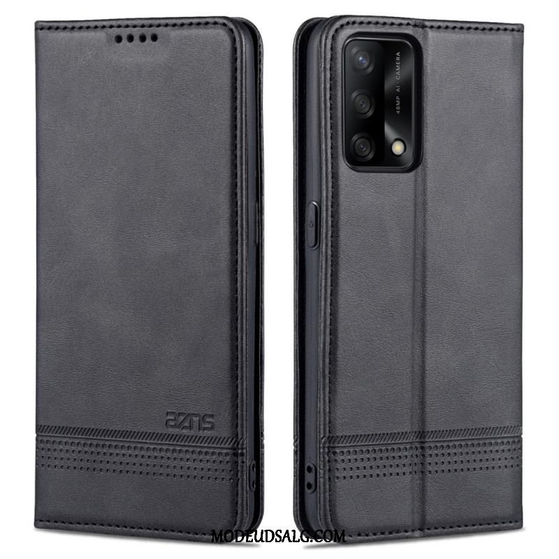 Cover Oppo A74 4G Flip Cover Azns Imiteret Læder