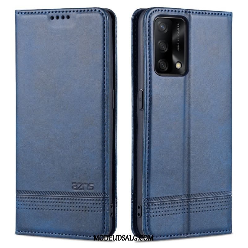 Cover Oppo A74 4G Flip Cover Azns Imiteret Læder