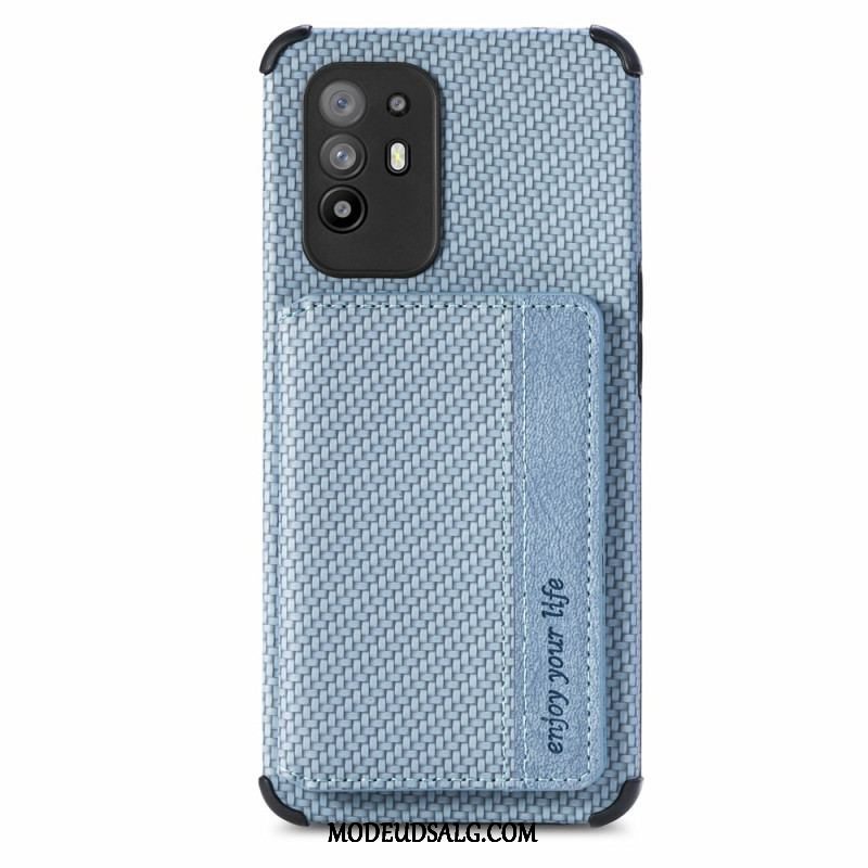 Cover Oppo A94 5G Carbon Fiber Kortholder