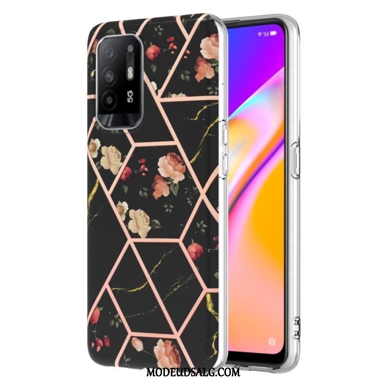 Cover Oppo A94 5G Farverig Geometrisk Marmor