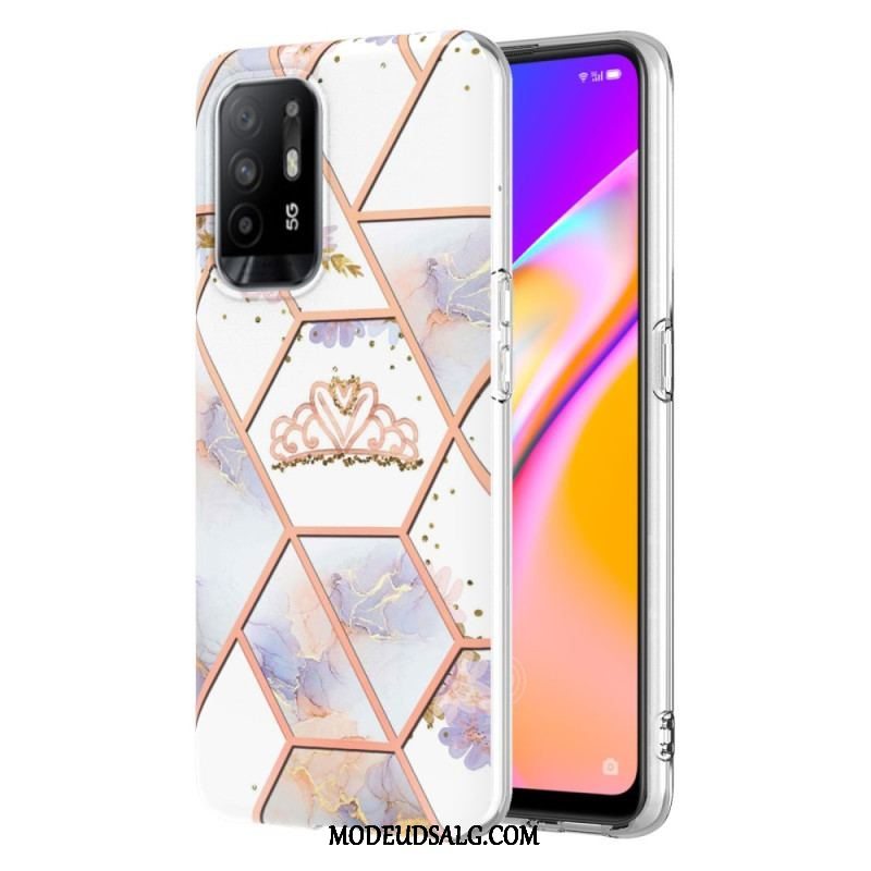 Cover Oppo A94 5G Farverig Geometrisk Marmor