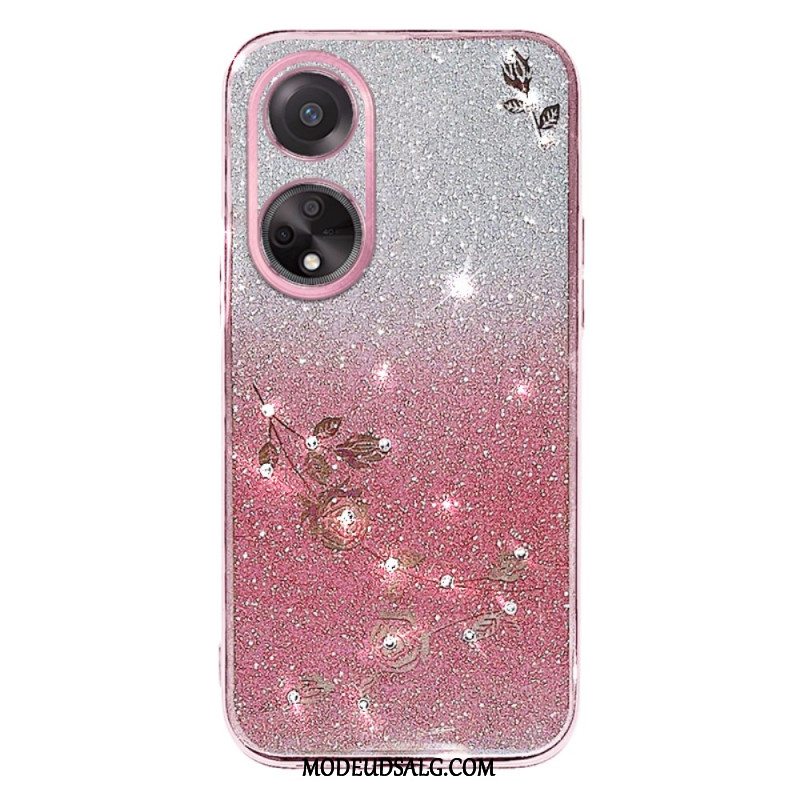 Cover Oppo A98 5g Telefon Etui Blomster Og Rhinsten Kadem